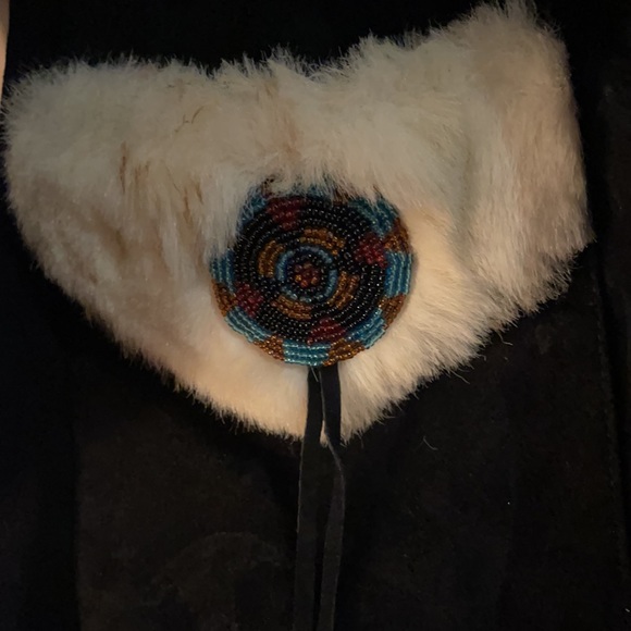 Vintage WESTERN faux FIR SUED Winter Coat - Picture 5 of 14